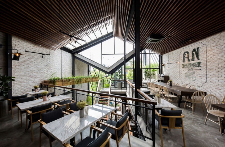 Desain Cafe Industrial Klasik instagramable