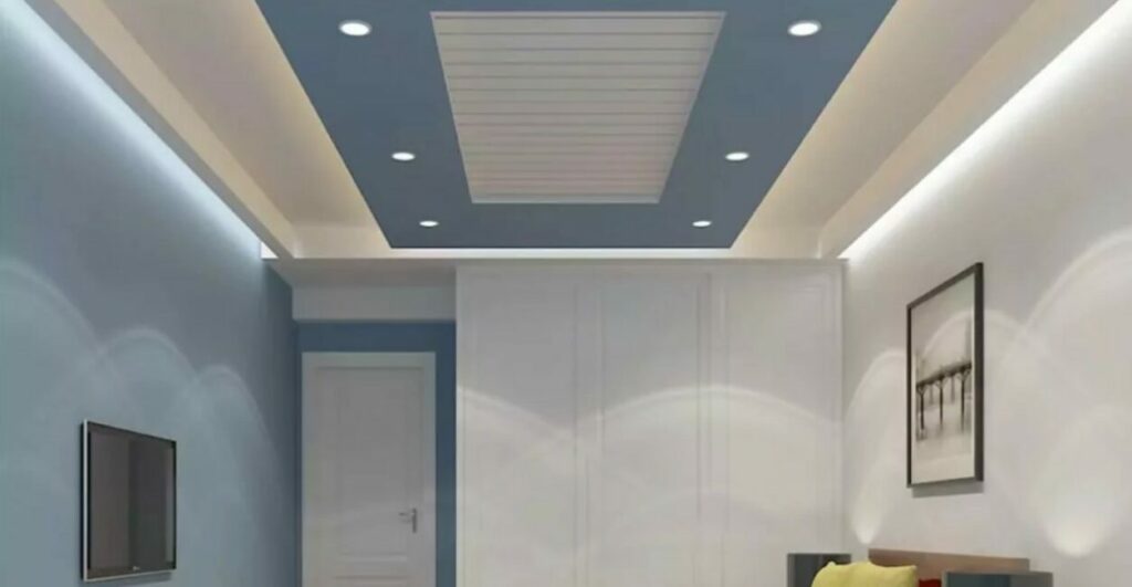 Plafon Minimalis ruang tamu dengan Kombinasi Warna